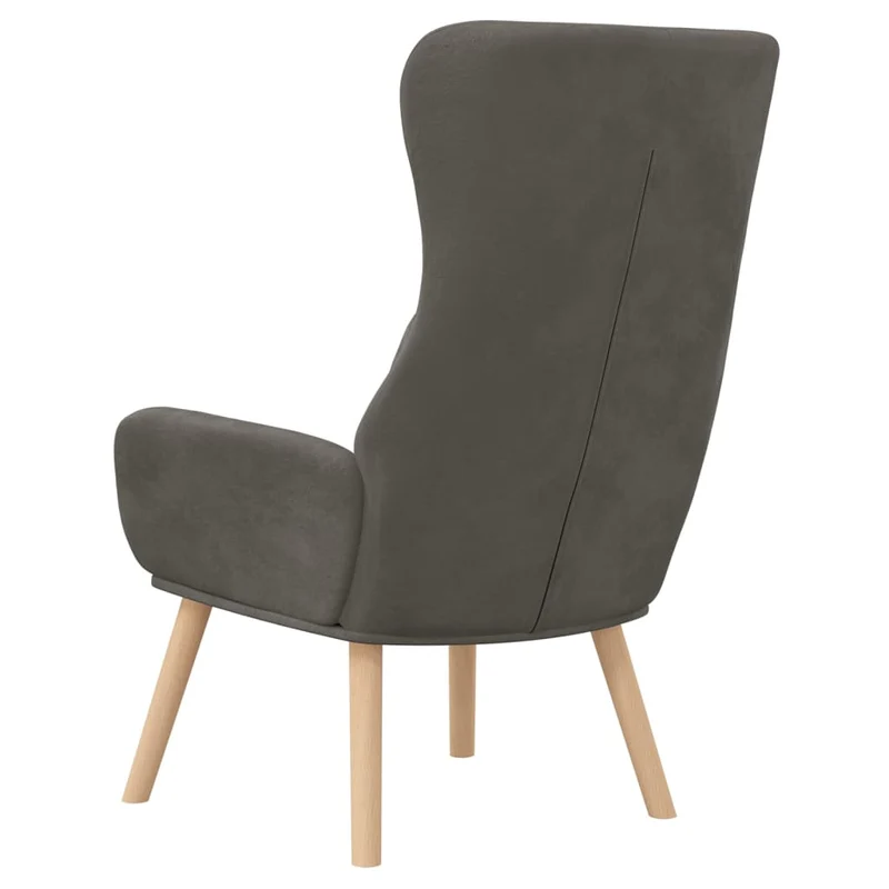 Fauteuil lounge chaise de canapé design moderne en velours gris foncé DEC026694