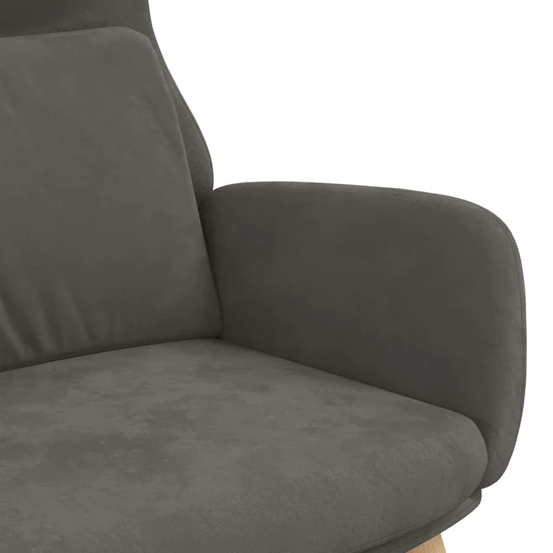 Fauteuil lounge chaise de canapé design moderne en velours gris foncé DEC026694