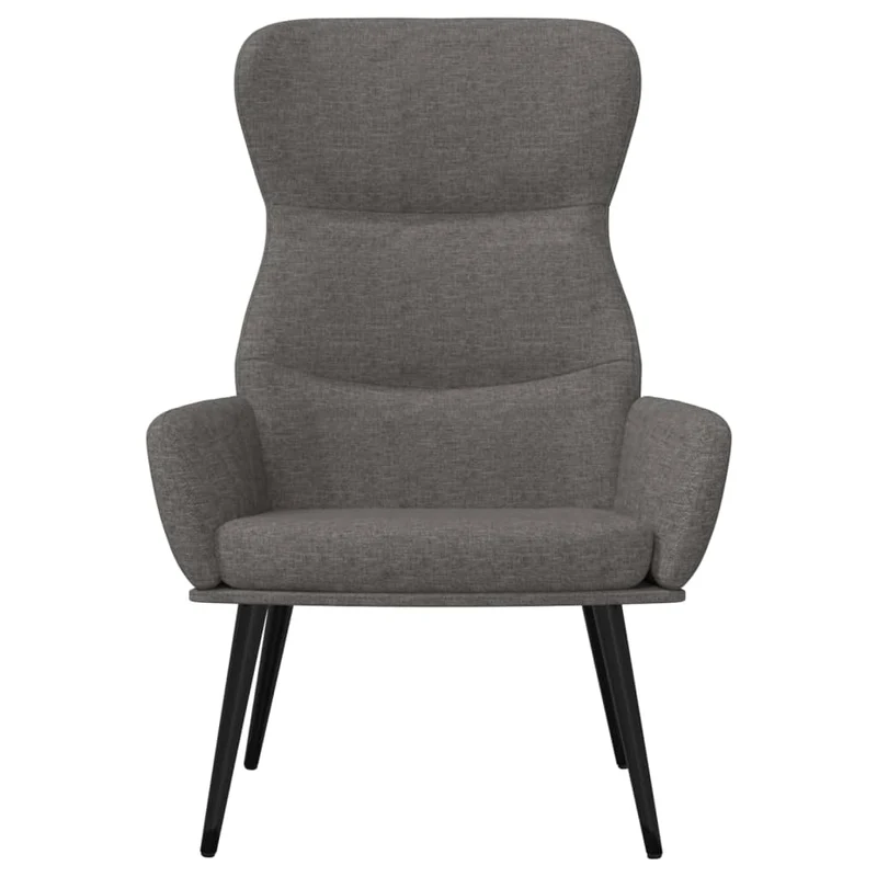 Fauteuil chaise de canapé design moderne en tissu gris clair et métal DEC026664