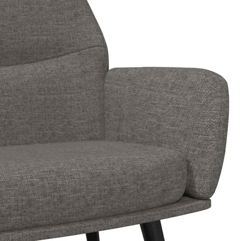 Fauteuil chaise de canapé design moderne en tissu gris clair et métal DEC026664