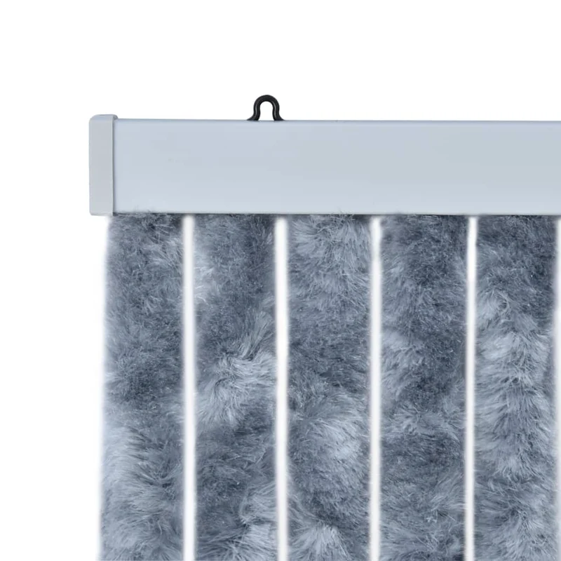Rideau contre insectes moustiquaire Argenté 56x185 cm Chenille DEC022187