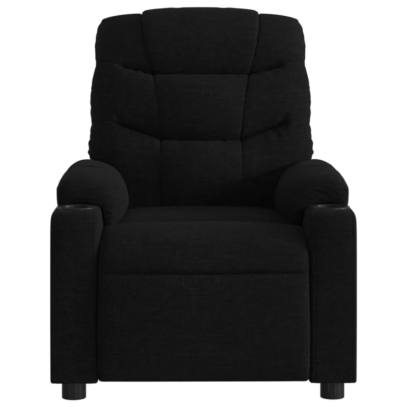 Fauteuil de relaxation TV fonction massage inclinable électrique 6 points de massage en tissu noir DEC027227