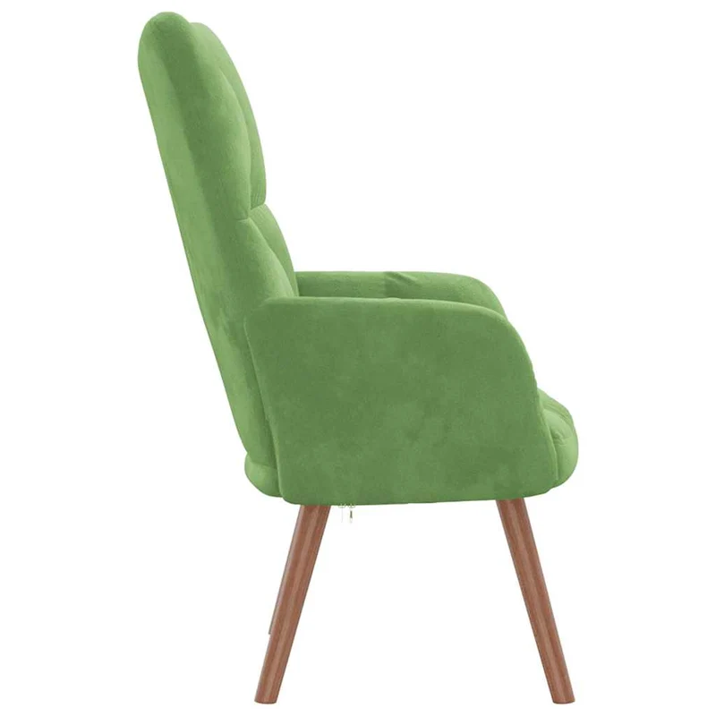 Fauteuil lounge chaise de canapé design moderne en velours vert clair DEC026776