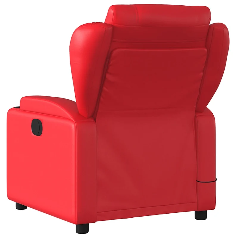 Fauteuil de relaxation TV fonction massage inclinable 6 points de massage en PVC rouge DEC027104