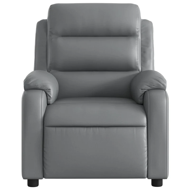 Fauteuil de relaxation TV fonction massage inclinable électrique 6 points de massage en PVC gris DEC027180