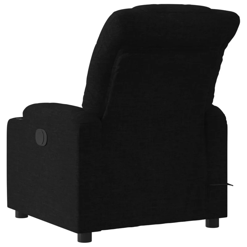 Fauteuil de relaxation TV fonction massage inclinable 6 points de massage en tissu noir DEC027051