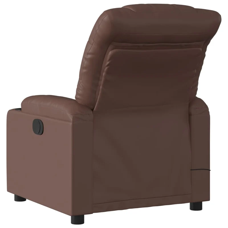 Fauteuil de relaxation TV fonction massage inclinable 6 points de massage en PVC marron DEC027004