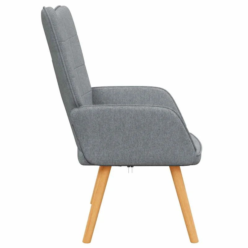 Fauteuil chaise de canapé design moderne et tissu gris clair et bois DEC026663