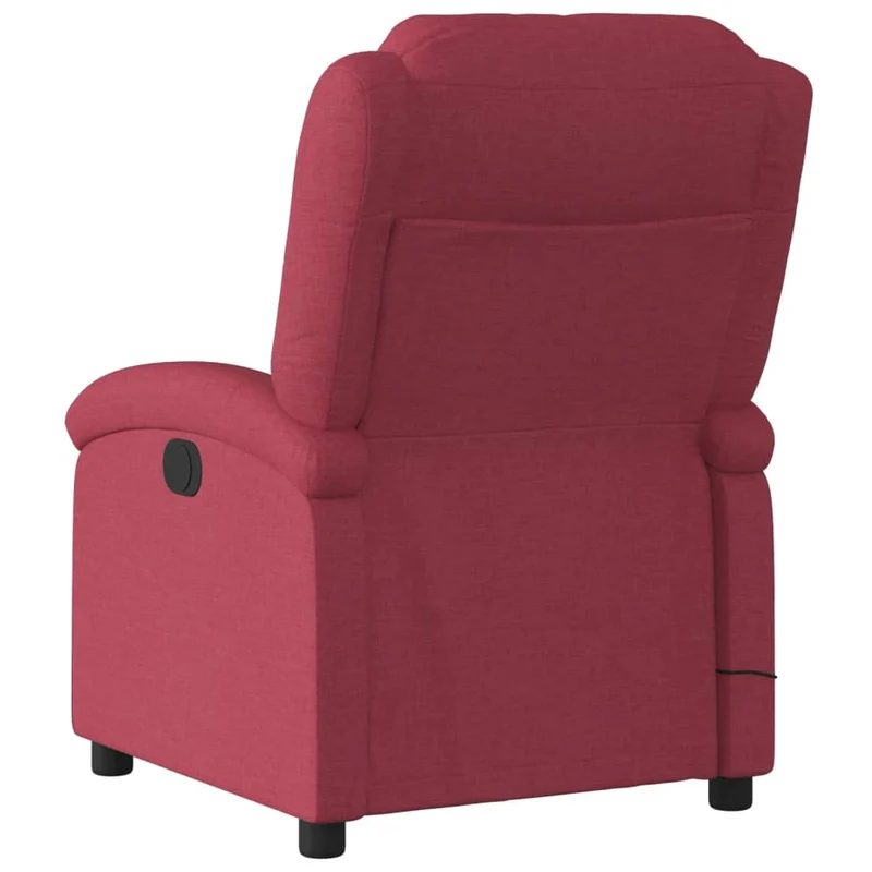 Fauteuil de relaxation TV fonction massage inclinable électrique 6 points de massage en tissu rouge bordeaux DEC027247