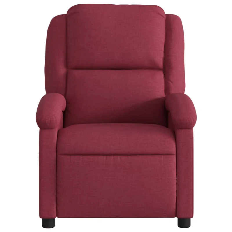 Fauteuil de relaxation TV fonction massage inclinable électrique 6 points de massage en tissu rouge bordeaux DEC027247