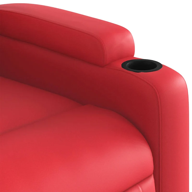 Fauteuil de relaxation TV fonction massage inclinable 6 points de massage en PVC rouge DEC027105