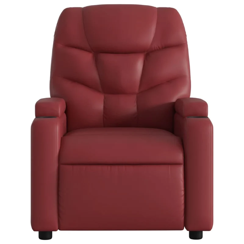 Fauteuil de relaxation TV fonction massage inclinable 6 points de massage en PVC rouge bordeaux DEC027077