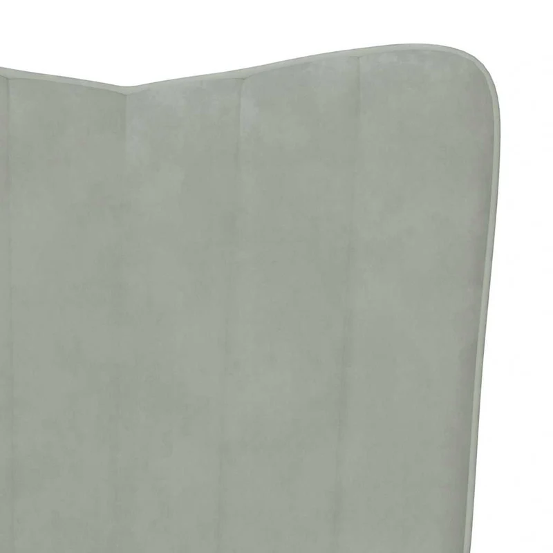 Fauteuil lounge chaise de canapé design moderne en velours gris clair pieds en bois DEC026672