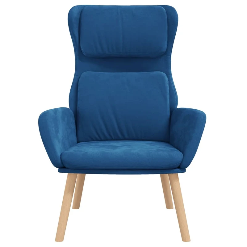 Fauteuil lounge chaise de canapé design moderne en velours bleu DEC026648