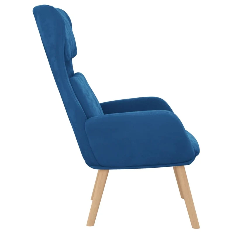 Fauteuil lounge chaise de canapé design moderne en velours bleu DEC026648