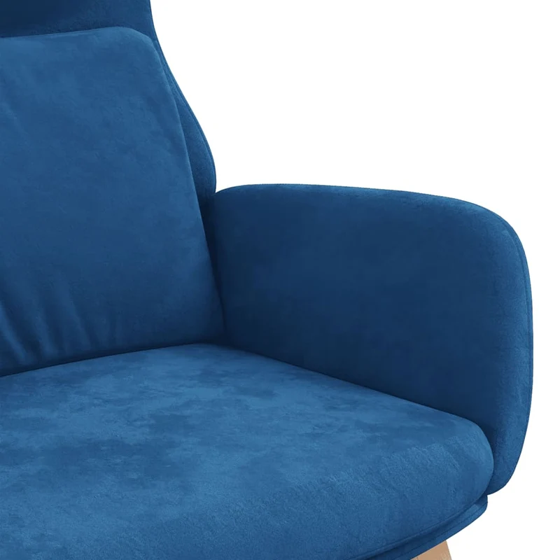 Fauteuil lounge chaise de canapé design moderne en velours bleu DEC026648