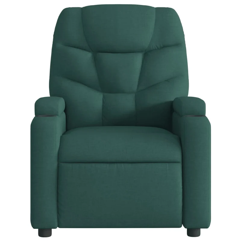 Fauteuil de relaxation TV fonction massage inclinable électrique 6 points de massage en tissu vert foncé DEC027282