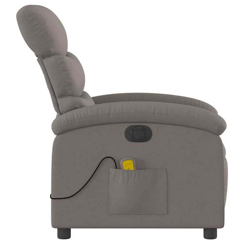 Fauteuil de relaxation TV fonction massage inclinable électrique 6 points de massage en tissu taupe DEC027270