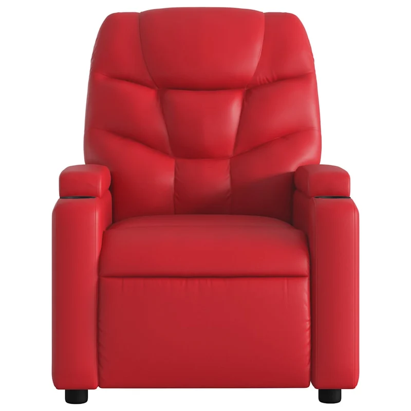Fauteuil de relaxation TV fonction massage inclinable électrique en PVC rouge DEC027262