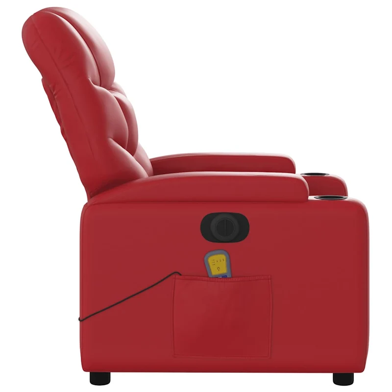 Fauteuil de relaxation TV fonction massage inclinable électrique en PVC rouge DEC027262