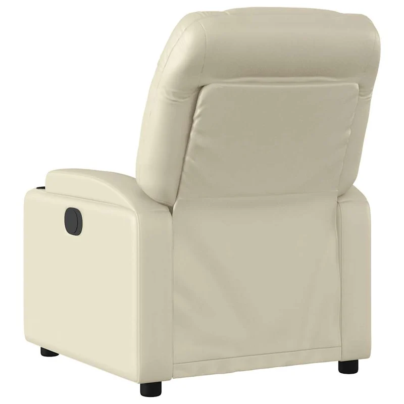 Fauteuil de relaxation TV fonction massage inclinable électrique 6 points de massage en PVC crème DEC027145