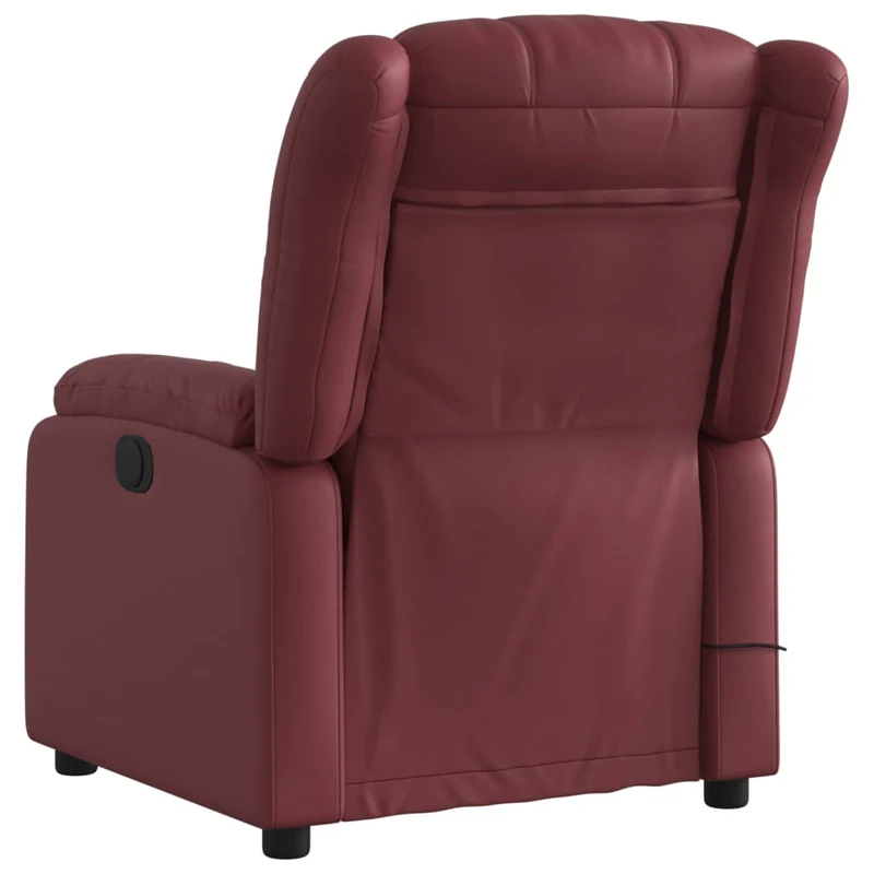 Fauteuil de relaxation TV fonction massage inclinable 6 points de massage en PVC rouge bordeaux DEC027083
