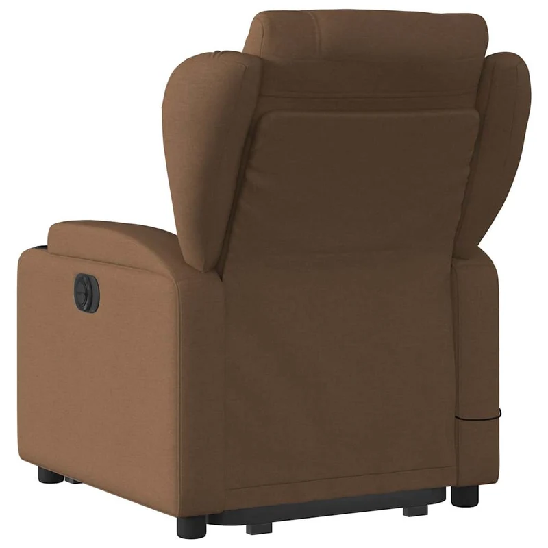 Fauteuil de relaxation TV fonction massage inclinable levage électrique en tissu marron DEC027015