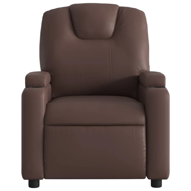 Fauteuil de relaxation TV fonction massage inclinable 6 points de massage en PVC marron DEC026997