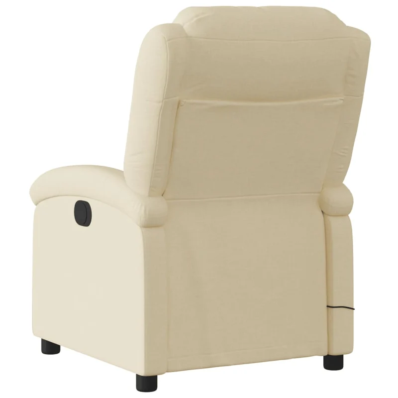 Fauteuil de relaxation TV fonction massage inclinable 6 points de massage en tissu crème DEC026888