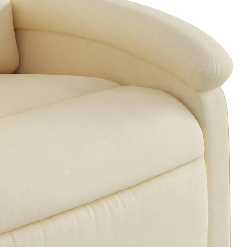 Fauteuil de relaxation TV fonction massage inclinable 6 points de massage en tissu crème DEC026888