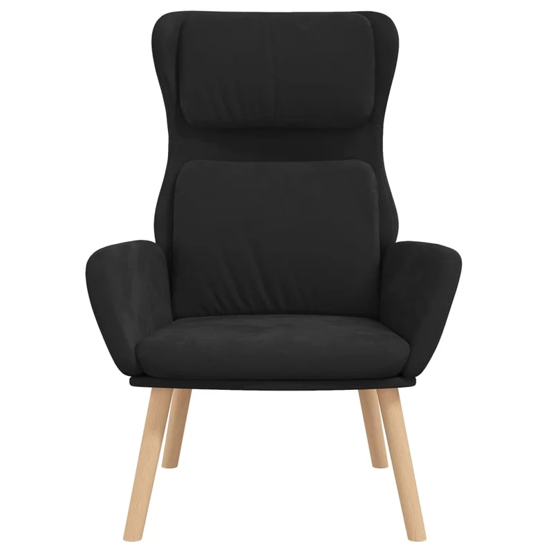 Fauteuil lounge chaise de canapé design moderne en velours noir DEC026747