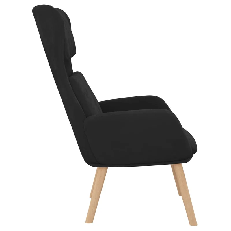 Fauteuil lounge chaise de canapé design moderne en velours noir DEC026747