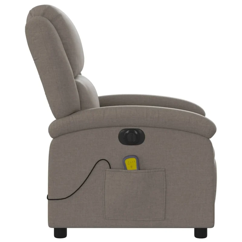 Fauteuil de relaxation TV fonction massage inclinable électrique 6 points de massage en tissu taupe DEC027264