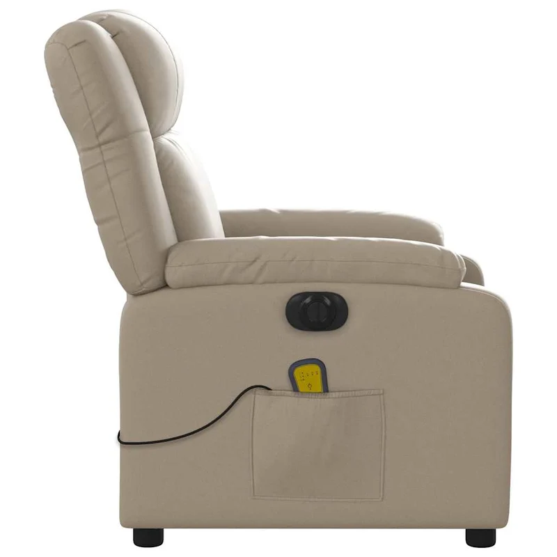Fauteuil de relaxation TV fonction massage inclinable électrique 6 points de massage en PVC cappuccino DEC027142
