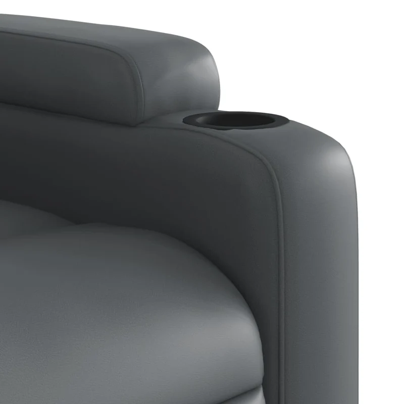 Fauteuil de relaxation TV fonction massage inclinable électrique 6 points de massage en PVC gris DEC027182