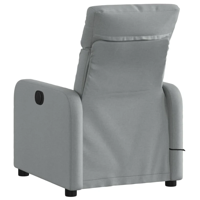 Fauteuil de relaxation TV fonction massage inclinable 6 points de massage en tissu gris clair DEC026930