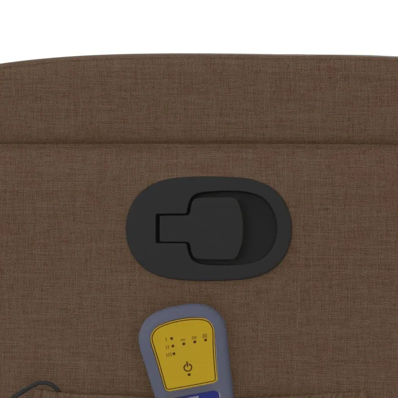 Fauteuil de relaxation TV fonction massage inclinable 6 points de massage en tissu marron DEC027008