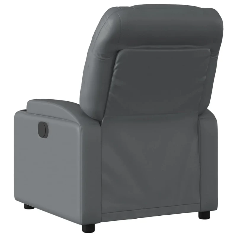 Fauteuil de relaxation TV fonction massage inclinable 6 points de massage en PVC gris DEC026973