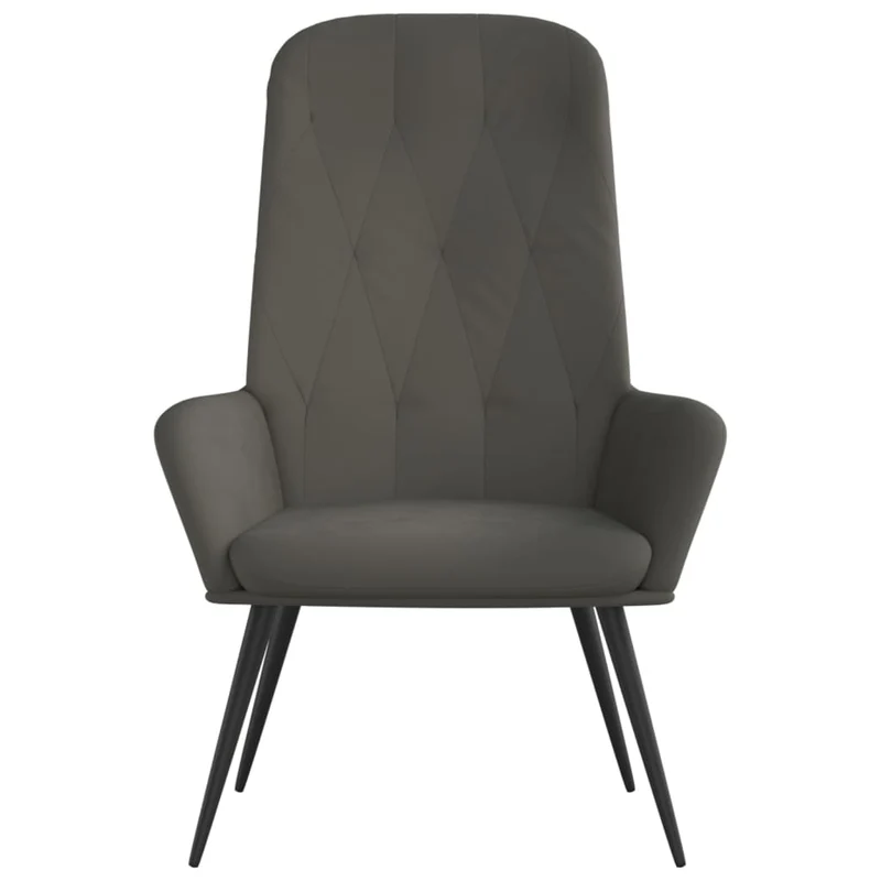 Fauteuil lounge chaise de canapé design moderne en velours gris foncé DEC026700