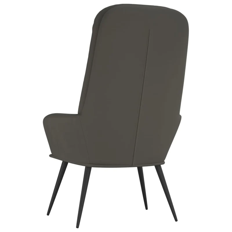 Fauteuil lounge chaise de canapé design moderne en velours gris foncé DEC026700