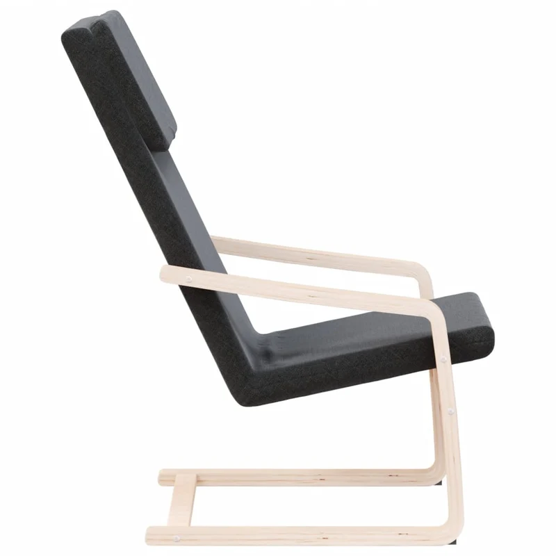Fauteuil lounge chaise de canapé design moderne en tissu noir DEC026736