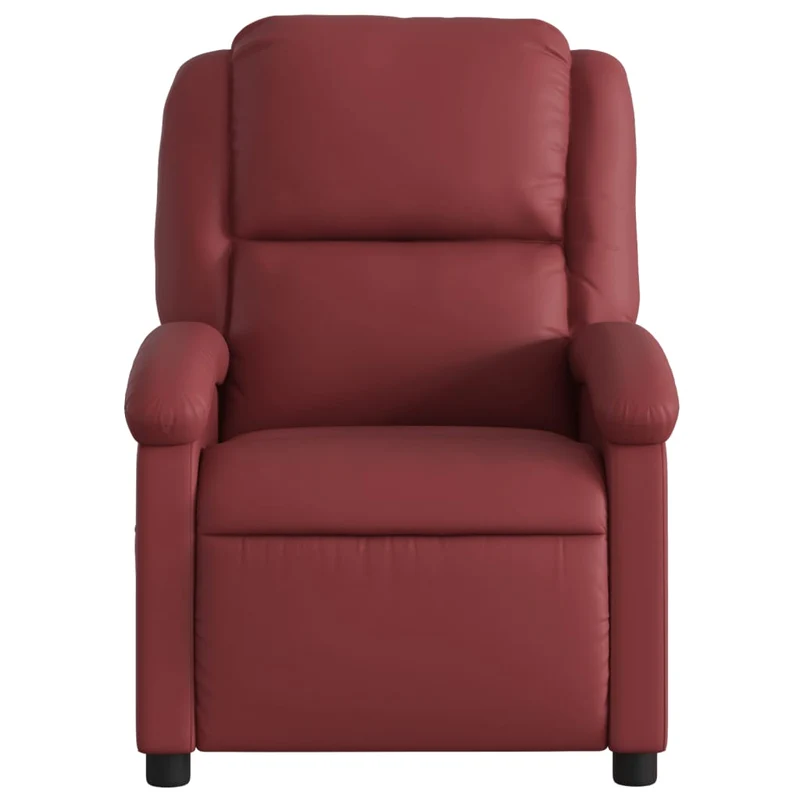 Fauteuil de relaxation TV fonction massage inclinable électrique 6 points de massage en PVC rouge bordeaux DEC027245