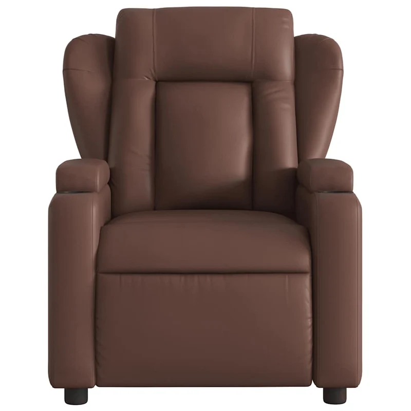 Fauteuil de relaxation TV fonction massage inclinable électrique 6 points de massage en PVC marron DEC027201