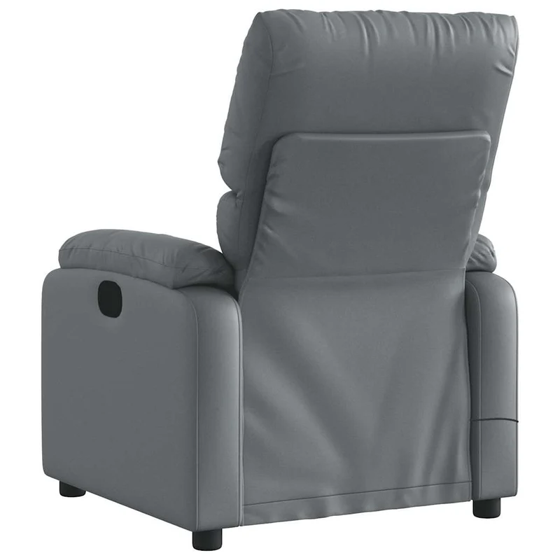 Fauteuil de relaxation TV fonction massage inclinable électrique 6 points de massage en PVC gris DEC027179