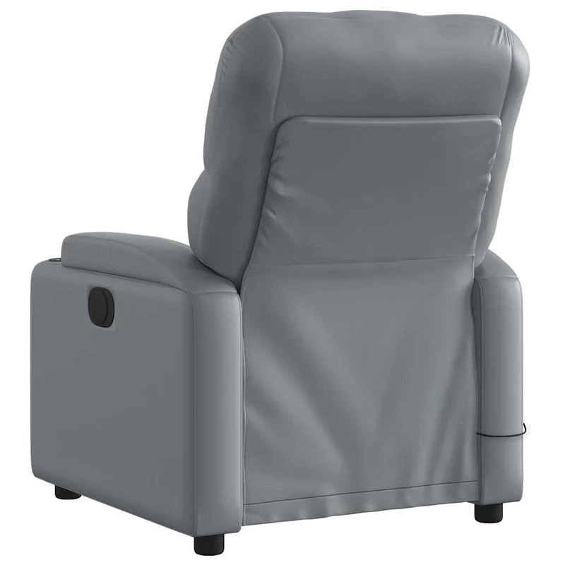 Fauteuil de relaxation TV fonction massage inclinable électrique 6 points de massage en PVC gris DEC027171