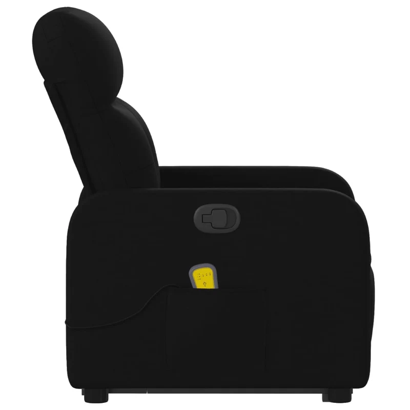Fauteuil de relaxation TV fonction massage inclinable levage électrique en tissu noir DEC027070