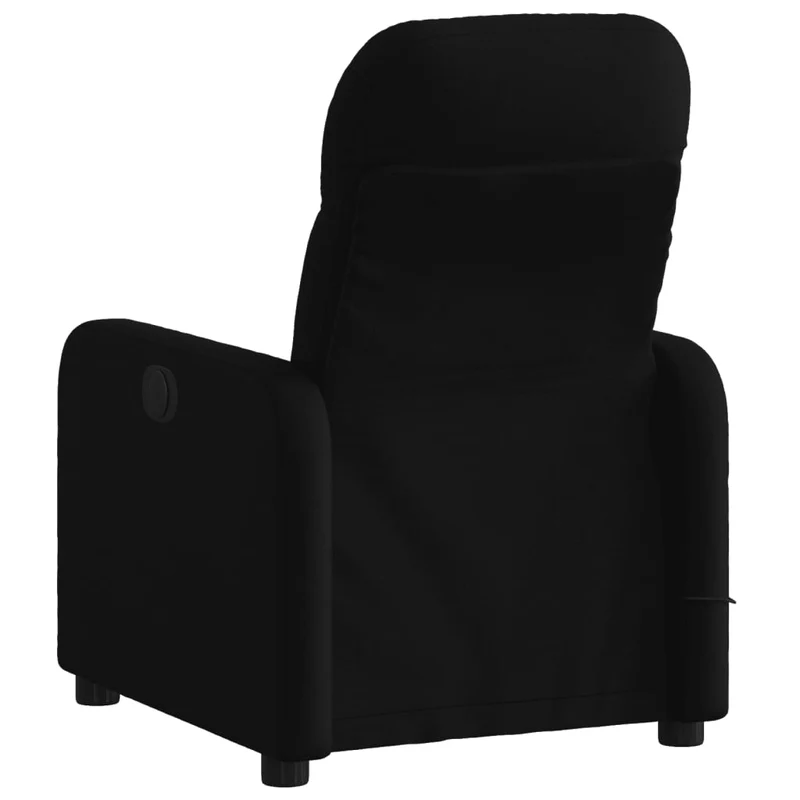 Fauteuil de relaxation TV fonction massage inclinable 6 points de massage en tissu noir DEC027059