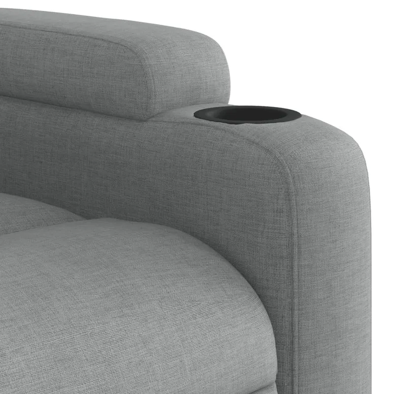 Fauteuil de relaxation TV fonction massage inclinable 6 points de massage en tissu gris clair DEC026914