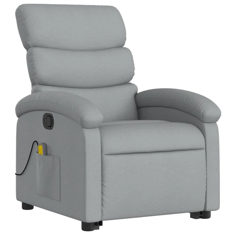 Fauteuil de relaxation TV fonction massage inclinable 6 points de massage en tissu gris clair DEC026910