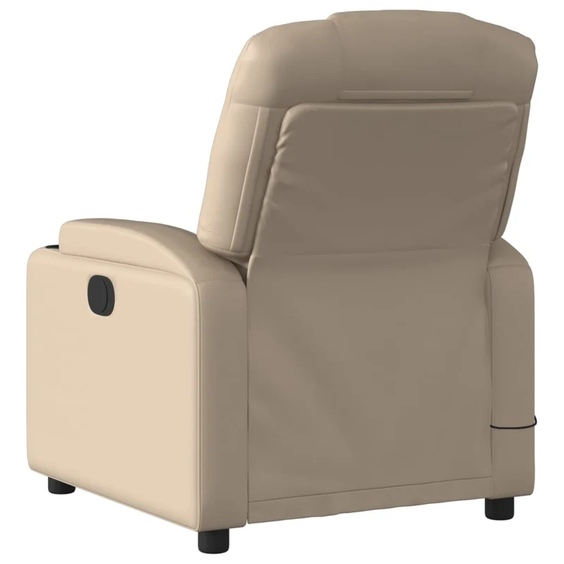 Fauteuil de relaxation TV fonction massage inclinable 6 points de massage en PVC couleur cappuccino DEC026877